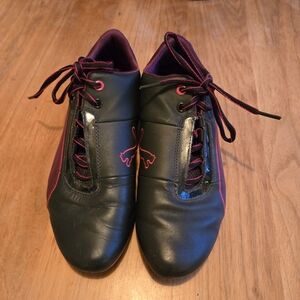 Puma Navy Blue and Pink Driving Shoes Size 9.5